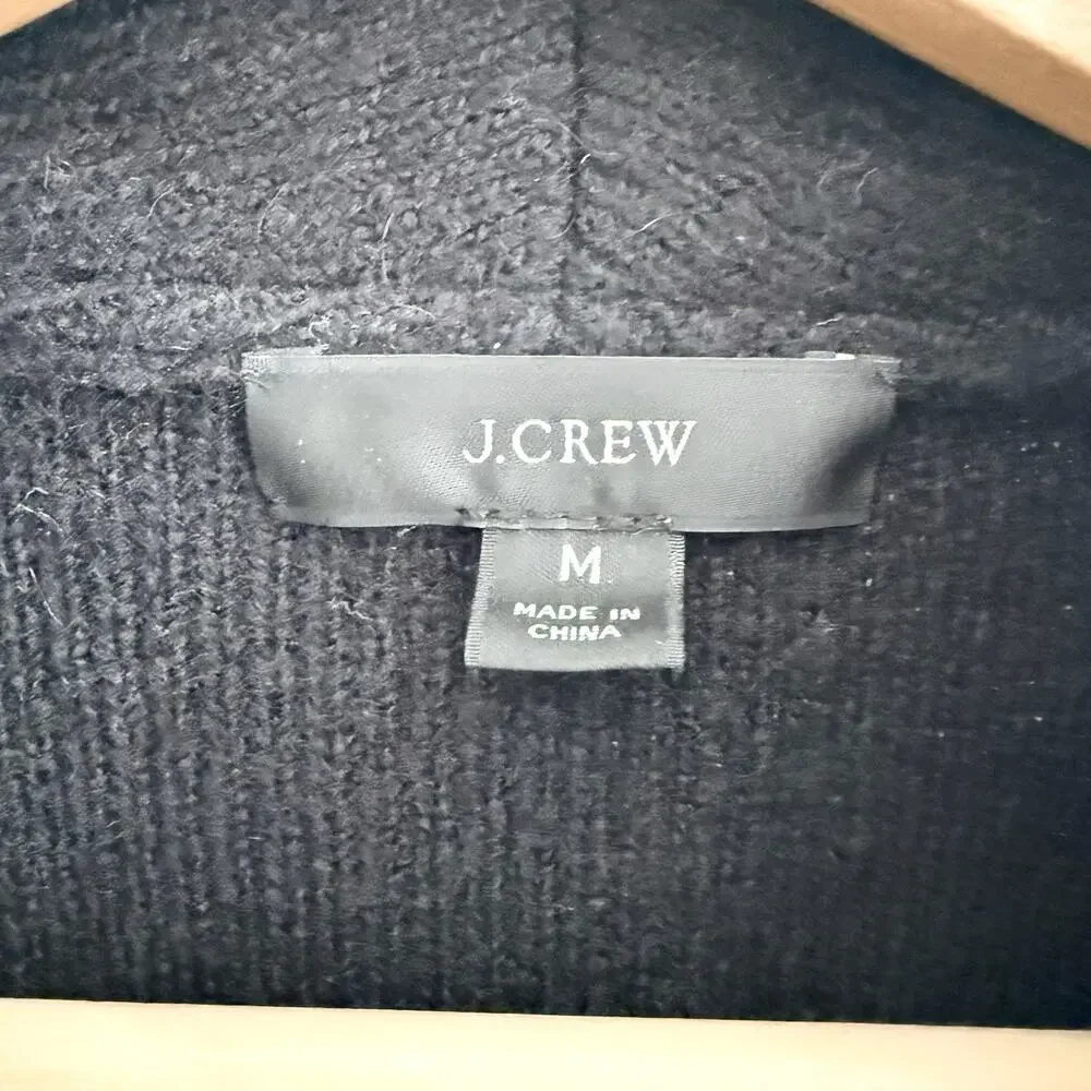 J.Crew Cocoon Sweater Blazer Coat Women’s Size M Merino Wool Blend Black 25381